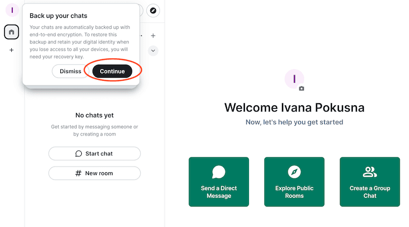Encryption setup welcome